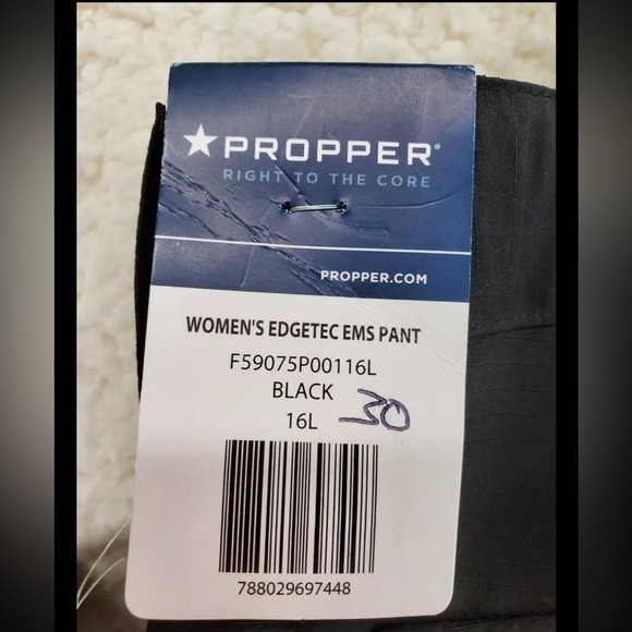 Propper Edgetec EMS Tactical Cargo Pant 16L 38x30 Black Straight Relaxed NWT New - Picture 4 of 16